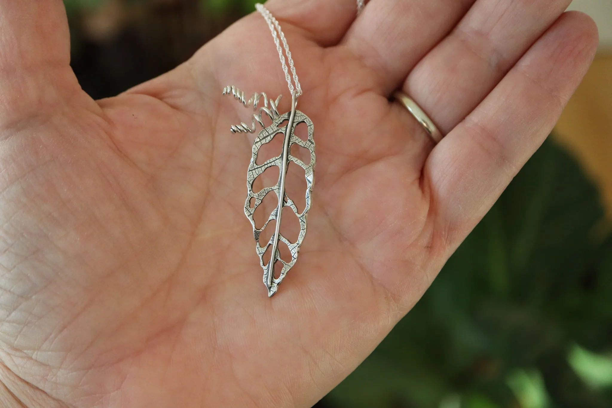 Obliqua (it is this time) Leaf Necklace