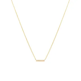 Pave Bar Necklace | Gold