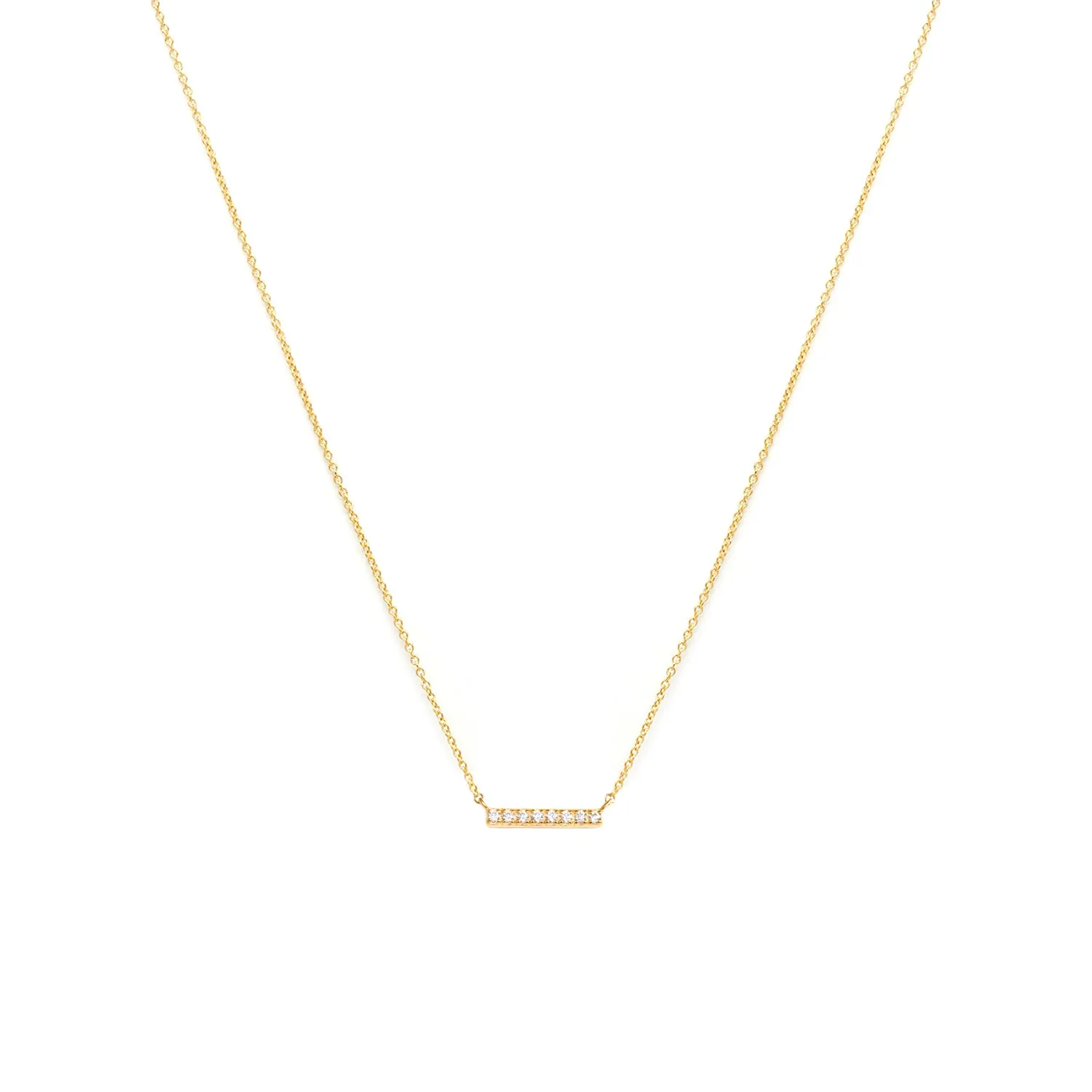 Pave Bar Necklace | Gold