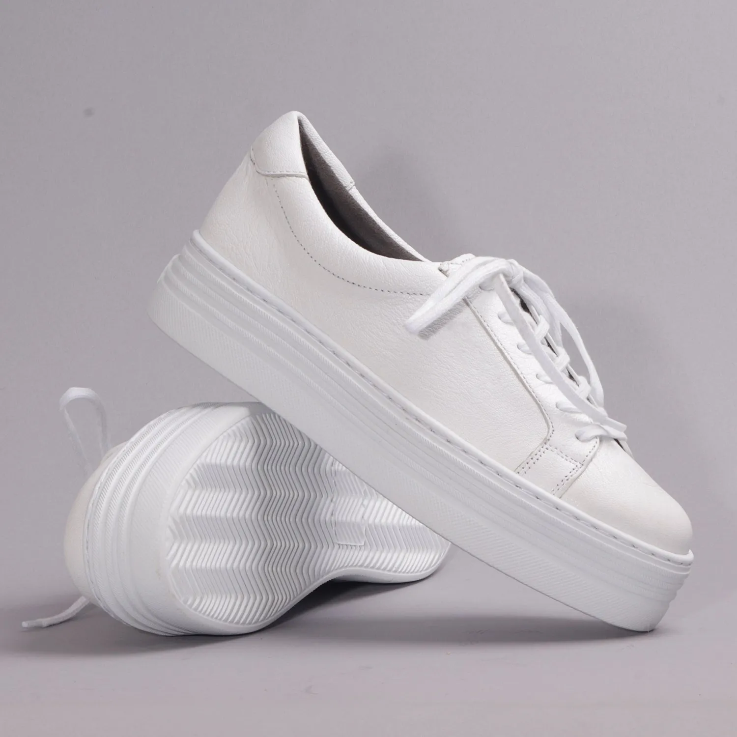 Platform Sneaker in White - 12025