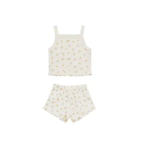 Quincy Mae Pointelle Tank   Shorties Set - Ditsy Melon