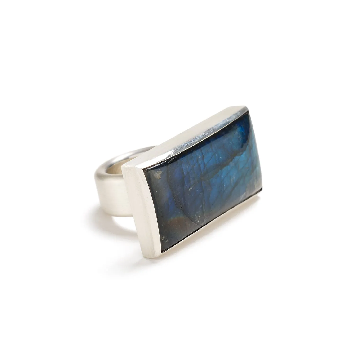 Rectangle Labradorite Ring