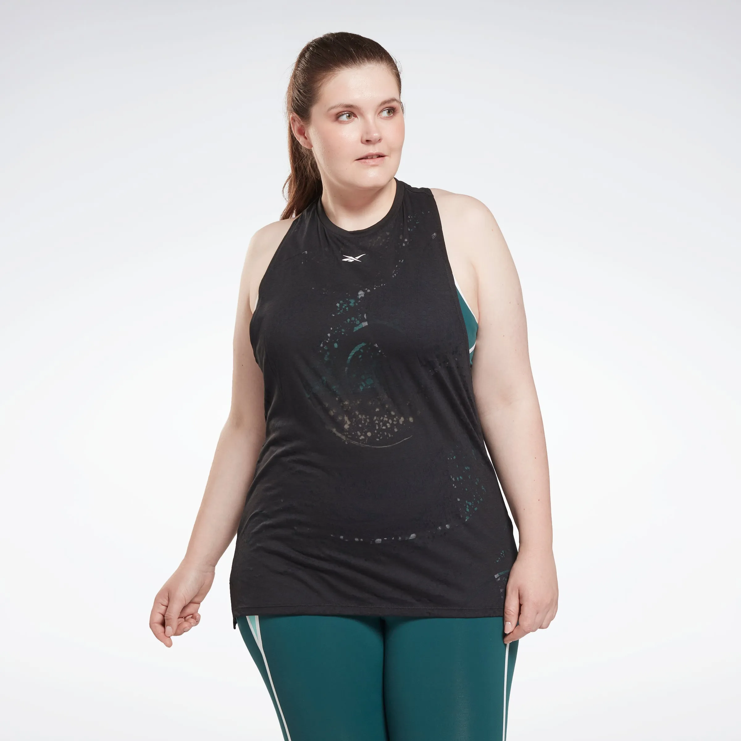 Reebok Apparel Women Burnout Tank Top (Plus Size) Black