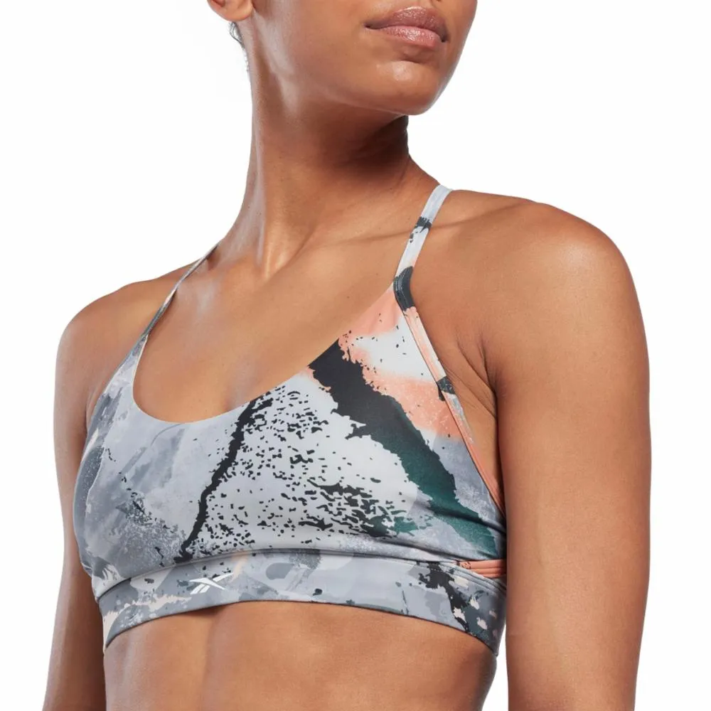 Reebok Apparel Women Lux Strappy Allover Print Bold Bra PUGRY3