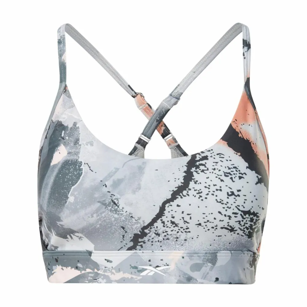 Reebok Apparel Women Lux Strappy Allover Print Bold Bra PUGRY3