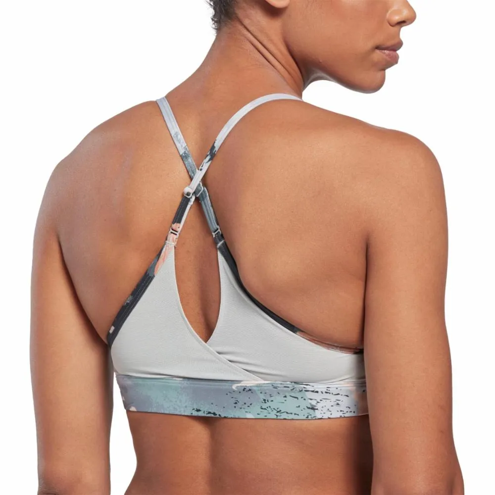 Reebok Apparel Women Lux Strappy Allover Print Bold Bra PUGRY3