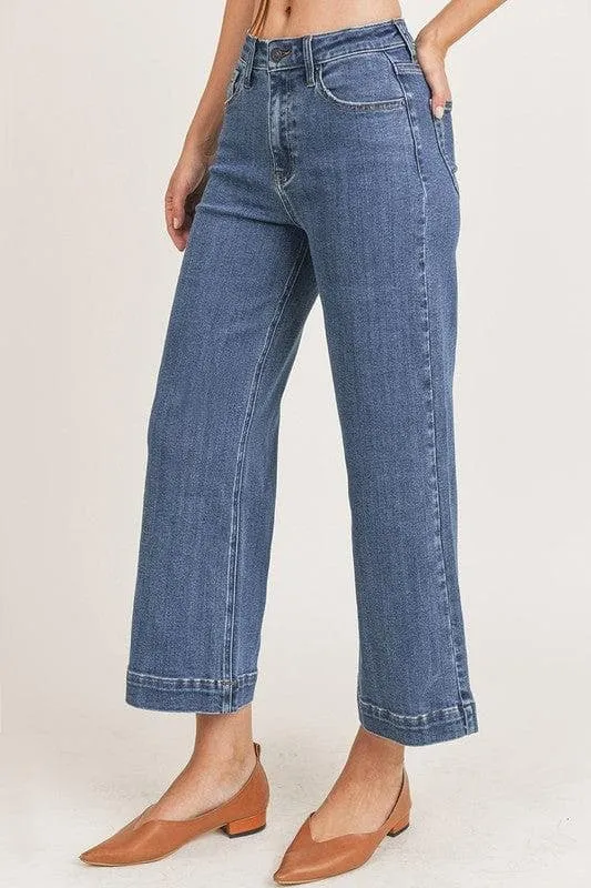 Risen High Rise Wideleg Cropped Jeans