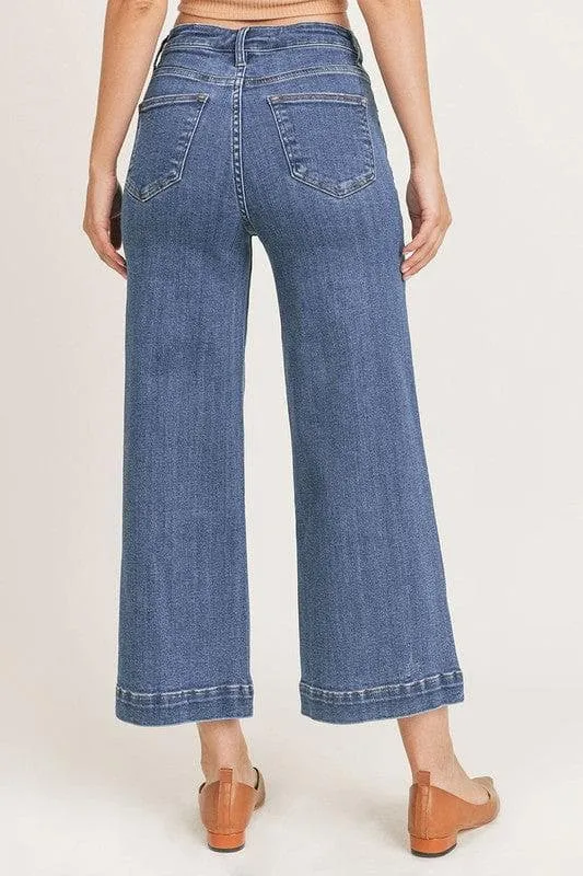 Risen High Rise Wideleg Cropped Jeans