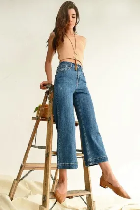 Risen High Rise Wideleg Cropped Jeans