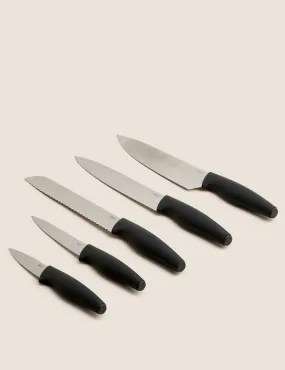 Set of 5 Soft Grip Knives