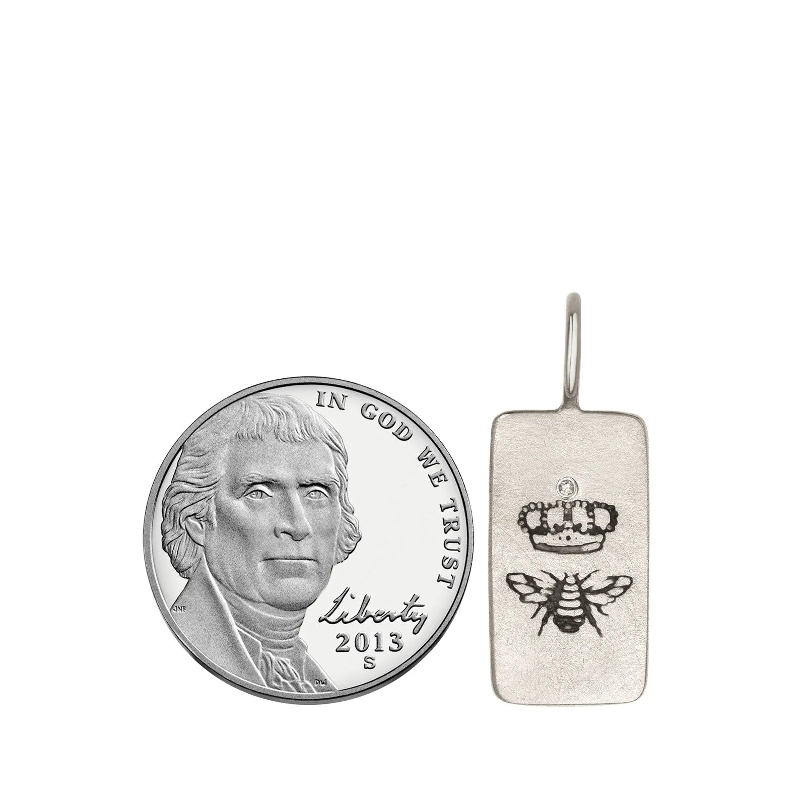 Silver Queen Bee ID Tag