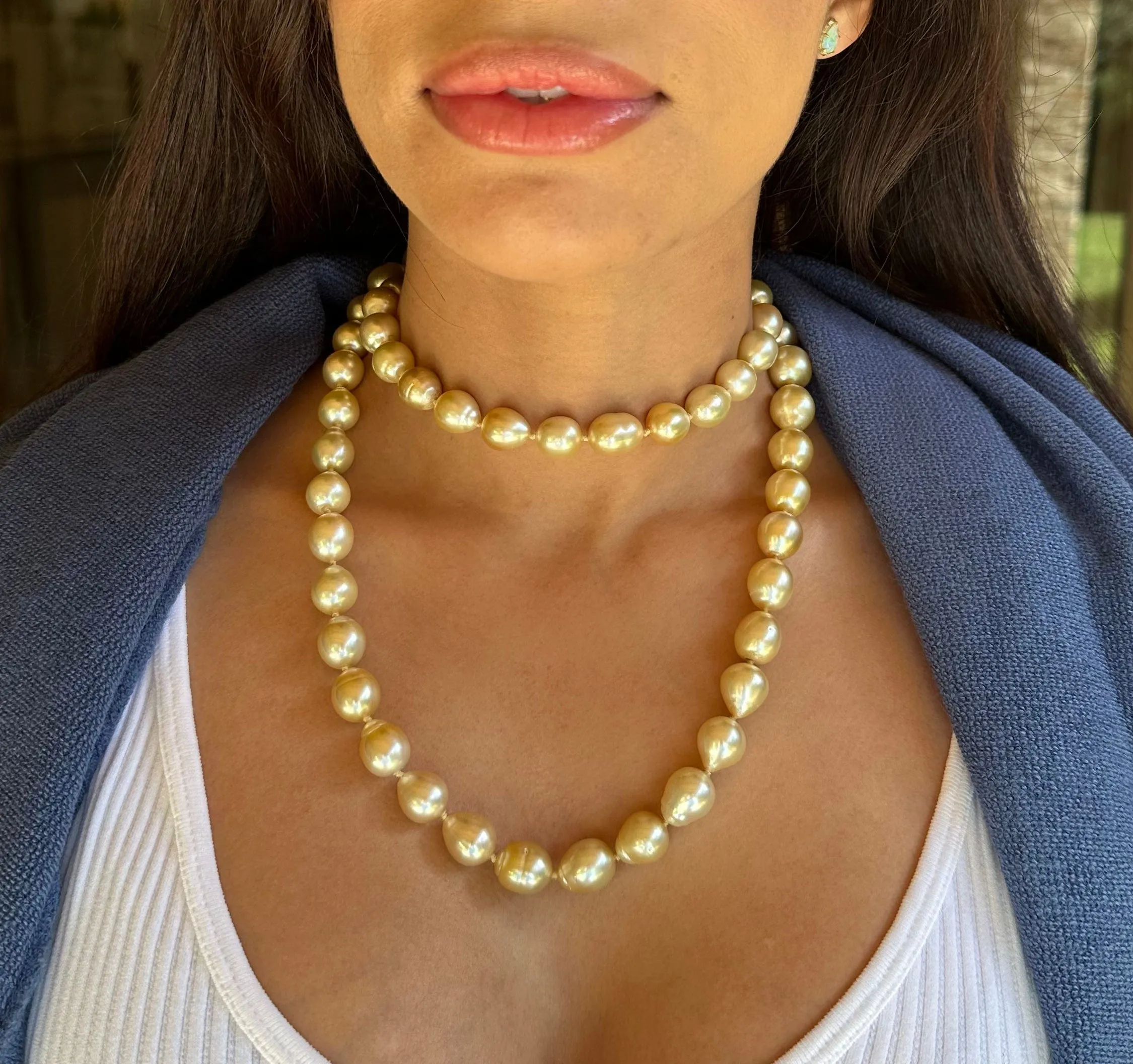 South Sea Champagne Pearl Strand Necklace