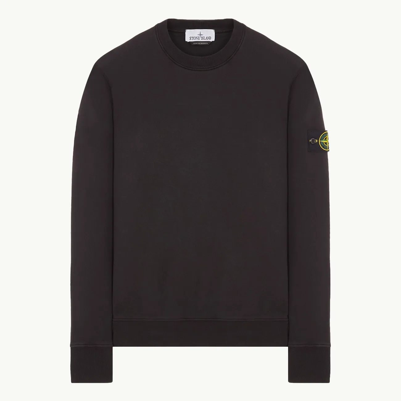 Sweatshirt Patch Crew Terry - Black 2980