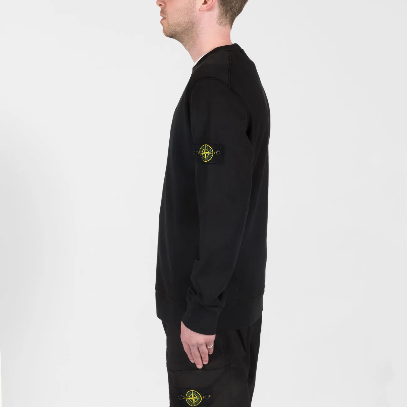 Sweatshirt Patch Crew Terry - Black 2980