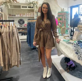 Time To Time Brown Romper