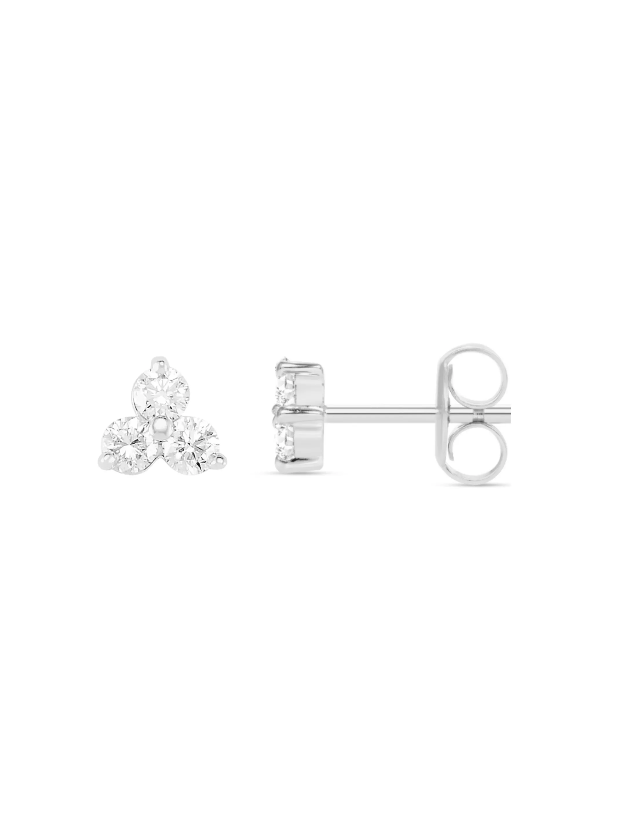 Tiny Trio Stud Earrings 14K