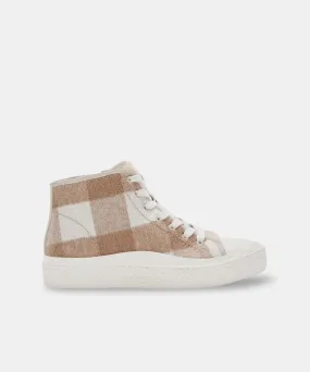 VEOLA PLUSH SNEAKERS TAN MULTI FABRIC