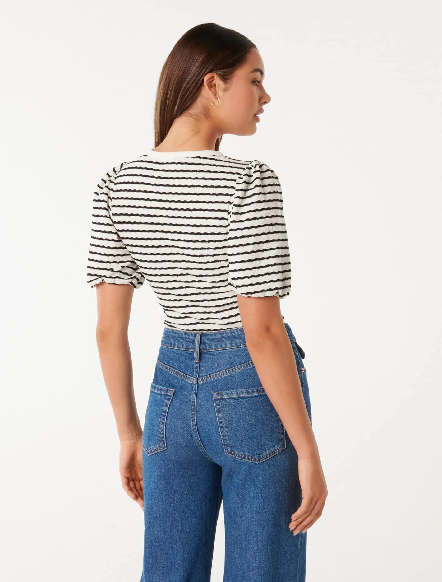 Zabrina Striped Crew Neck Top